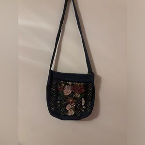 Vintage denim floral bag purse